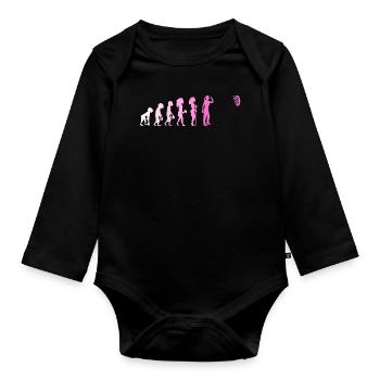 Darts Evolution Darts Player Dart Gift Women - Organic Longsleeve Baby Bodysuit - black - Front