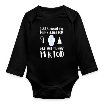 PMDD Awareness Premenstrual Syndrome Menstrual - Baby Bio-Langarm-Body - Schwarz - Vorne