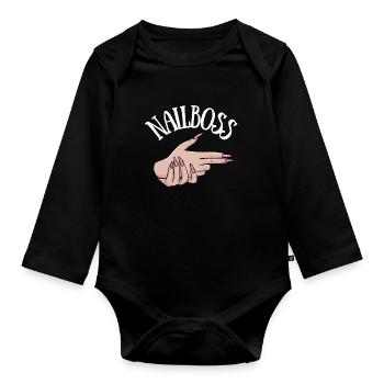 Nail Technician Nail Tech Artist Salon & - Baby Bio-Langarm-Body - Schwarz - Vorne
