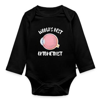 Ophtalmologiste Optométriste Optométrie et Opticien - Body Bébé bio manches longues - noir - Devant