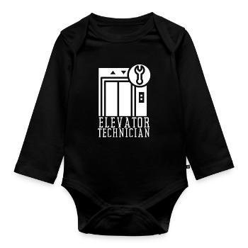 Elevator Mechanic Engineer And Elevator Installer - Baby Bio-Langarm-Body - Schwarz - Vorne