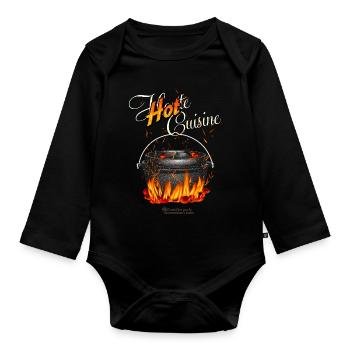Dutch Oven Hot Cuisine - Baby Bio-Langarm-Body - Schwarz - Vorne