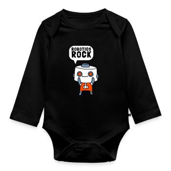 Robotics Robots Droid Builder And Robotics - Organic Longsleeve Baby Bodysuit - black - Front