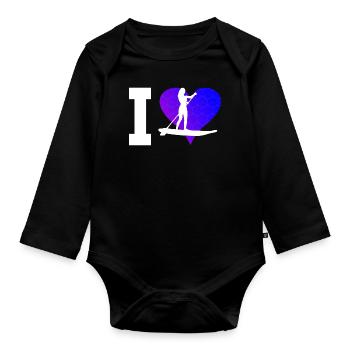 Sup Standup Paddle Stand up Paddle Board pour hommes - Body Bébé bio manches longues - noir - Devant