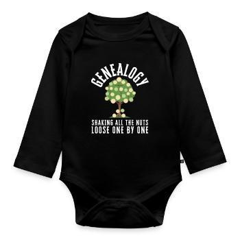 Genealogist Family Historian Genealogy Genealogist - Organic Longsleeve Baby Bodysuit - black - Front