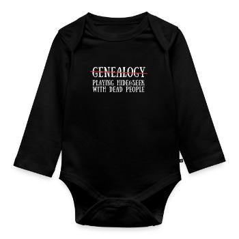 Genealogist Family Historian Genealogy Genealogist - Organic Longsleeve Baby Bodysuit - black - Front