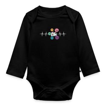 Dual Language Team Bilingual Teacher School Tutor - Baby Bio-Langarm-Body - Schwarz - Vorne