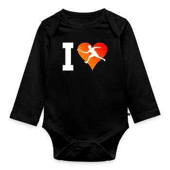 Women's Racquetball Men's Racquetball Games - Organic Longsleeve Baby Bodysuit - black - Front