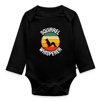 Nature Animal Forest Animal Gift Retro Squirrel - Organic Longsleeve Baby Bodysuit - black - Front