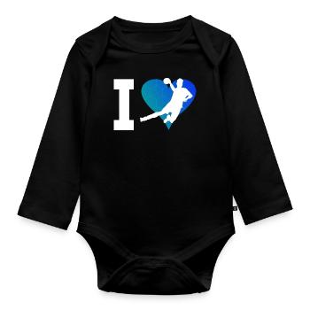 Handball Player Handball Player Women's Handball Handball - Organic Longsleeve Baby Bodysuit - black - Front