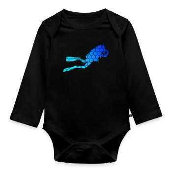 Diving Damen Diver Scuba Diver Herren Free Dive - Baby Bio-Langarm-Body - Schwarz - Vorne