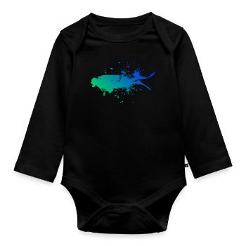 Plongée Hommes Plongeur Plongeur Plongeur - Body Bébé bio manches longues - noir - Devant