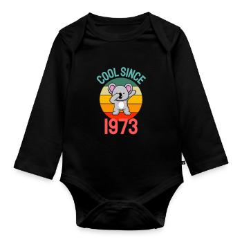 Cool depuis 1973 Retro Dabbing Koala 49ème anniversaire - Body Bébé bio manches longues - noir - Devant