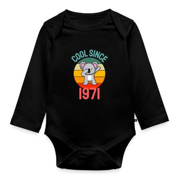 Cool seit 1971 Retro Dabbing Koala 51. Geburtstag - Baby Bio-Langarm-Body - Schwarz - Vorne