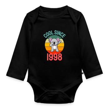 Cool seit 1998 Retro Dabbing Koala 24. Geburtstag - Baby Bio-Langarm-Body - Schwarz - Vorne