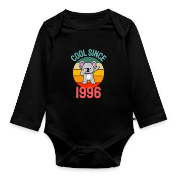 Cool seit 1996 Retro Dabbing Koala 26. Geburtstag - Baby Bio-Langarm-Body - Schwarz - Vorne
