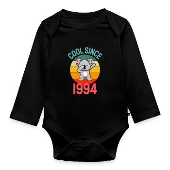 Cool seit 1994 Retro Dabbing Koala 28. Geburtstag - Baby Bio-Langarm-Body - Schwarz - Vorne