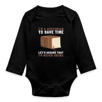 Research Historian Museum Curator And Archivist - Organic Longsleeve Baby Bodysuit - black - Front