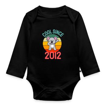 Cool seit 2012 Retro Dabbing Koala 10. Geburtstag - Baby Bio-Langarm-Body - Schwarz - Vorne