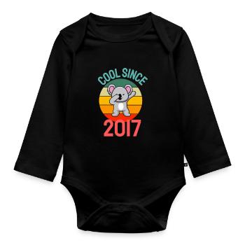 Cool seit 2017 Retro Dabbing Koala 5. Geburtstag - Baby Bio-Langarm-Body - Schwarz - Vorne