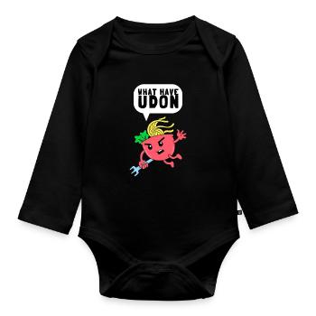 Udon Nouilles Japonaises Ramen Boîte de Nouilles Asiatiques - Body Bébé bio manches longues - noir - Devant