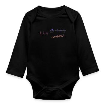 Downhill Bmx MTB Geschenk - Baby Bio-Langarm-Body - Schwarz - Vorne