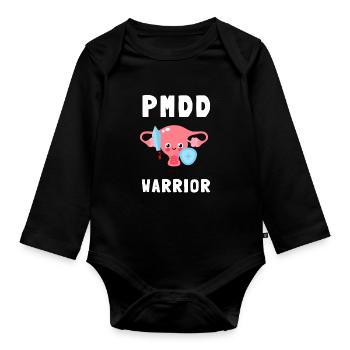 PMDD Awareness Premenstrual Syndrome Menstrual - Baby Bio-Langarm-Body - Schwarz - Vorne