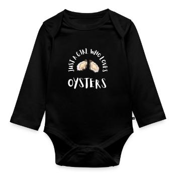 Oyster Shuck Shucking Seafood And Clam Digger - Organic Longsleeve Baby Bodysuit - black - Front