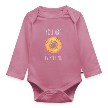 Sesame Bagel New York Jewish Deli - Baby Bio-Langarm-Body - Mauve - Vorne