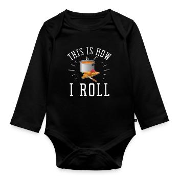 Canned Soup Liquid Food Cook Restaurant Food Lover - Baby Bio-Langarm-Body - Schwarz - Vorne