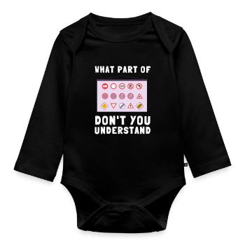 Driving Instructor Driver Car Parking Exam Driving - Baby Bio-Langarm-Body - Schwarz - Vorne