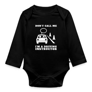 Driving Instructor Driver Car Parking Exam Driving - Baby Bio-Langarm-Body - Schwarz - Vorne