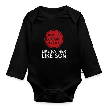 Like Father Like Son Heritage Origin Father's Day - Organic Longsleeve Baby Bodysuit - black - Front