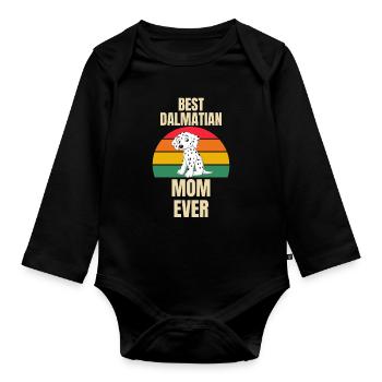 Beste Dalmatiner Mama Retro Hunde Dalmatiner - Baby Bio-Langarm-Body - Schwarz - Vorne