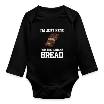 Banana Pudding Banana Bread Fruit Dessert Cooking - Baby Bio-Langarm-Body - Schwarz - Vorne
