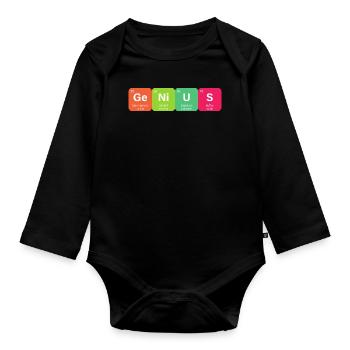 Genius Periodensystem Element - Baby Bio-Langarm-Body - Schwarz - Vorne