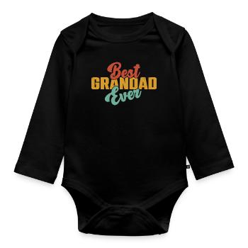 Bester Opa Der Welt - Baby Bio-Langarm-Body - Schwarz - Vorne