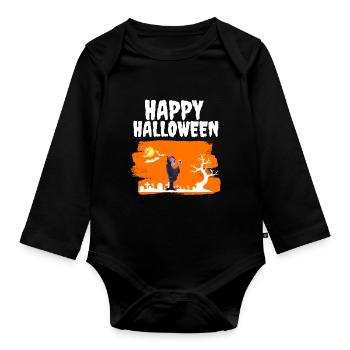 Creepy Vampire Costume Party Joyeux Halloween - Body Bébé bio manches longues - noir - Devant