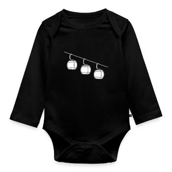 Téléphérique Tramway Téléphérique Télécabine - Body Bébé bio manches longues - noir - Devant