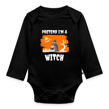 Je fais semblant d’être une sorcière Halloween - Body Bébé bio manches longues - noir - Devant
