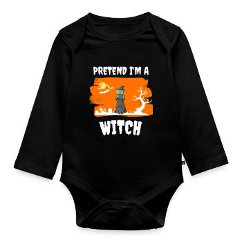 Bat Full Moon Witches Costume Party Halloween - Organic Longsleeve Baby Bodysuit - black - Front