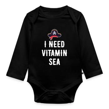 J’AI BESOIN DE VITAMINE SEA - Body Bébé bio manches longues - noir - Devant