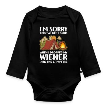 Camping lovers | Camper Camping Holiday Gifts - Organic Longsleeve Baby Bodysuit - black - Front