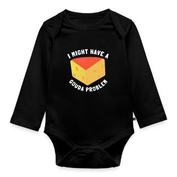 Cheesemonger Cheese Maker Gouda Lover - Baby Bio-Langarm-Body - Schwarz - Vorne