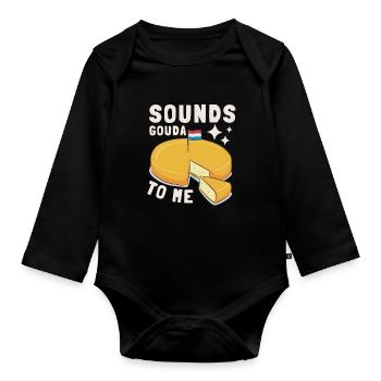 Cheesemonger Cheese Maker Gouda Lover - Baby Bio-Langarm-Body - Schwarz - Vorne
