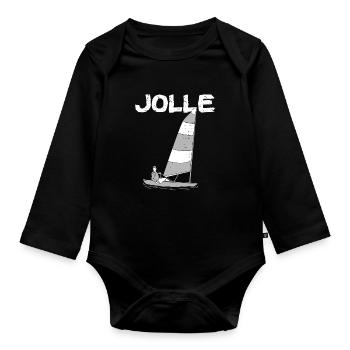 Jolle Jollen Jollensegeln Segler Segeln Kapitän - Baby Bio-Langarm-Body - Schwarz - Vorne