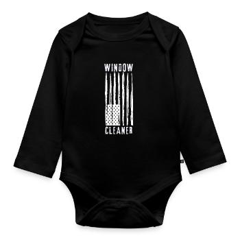 Window Cleaner Services Car Window Cleaning Window - Organic Longsleeve Baby Bodysuit - black - Front