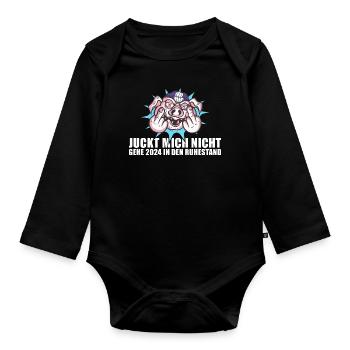 Juckt Mich Nicht Gehe 2024 In Den Ruhestand Rente - Baby Bio-Langarm-Body - Schwarz - Vorne