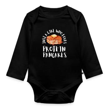 Syrup For Pancakes Flipping Flapjack Breakfast - Organic Longsleeve Baby Bodysuit - black - Front