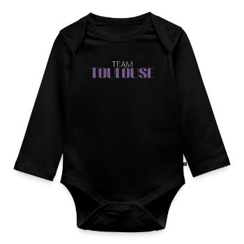 Team Chocolatine Toulouse Drôle - Body Bébé bio manches longues - noir - Devant